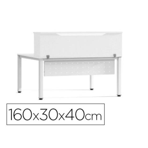 Mostrador de altillo rocada valido para mesas work metal executive 160x30x40 cm acabado aw04 blanco/blanco