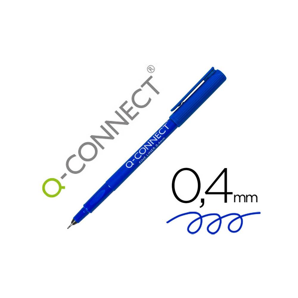 Rotulador q-connect punta de fibra fine liner azul 0.4 mm