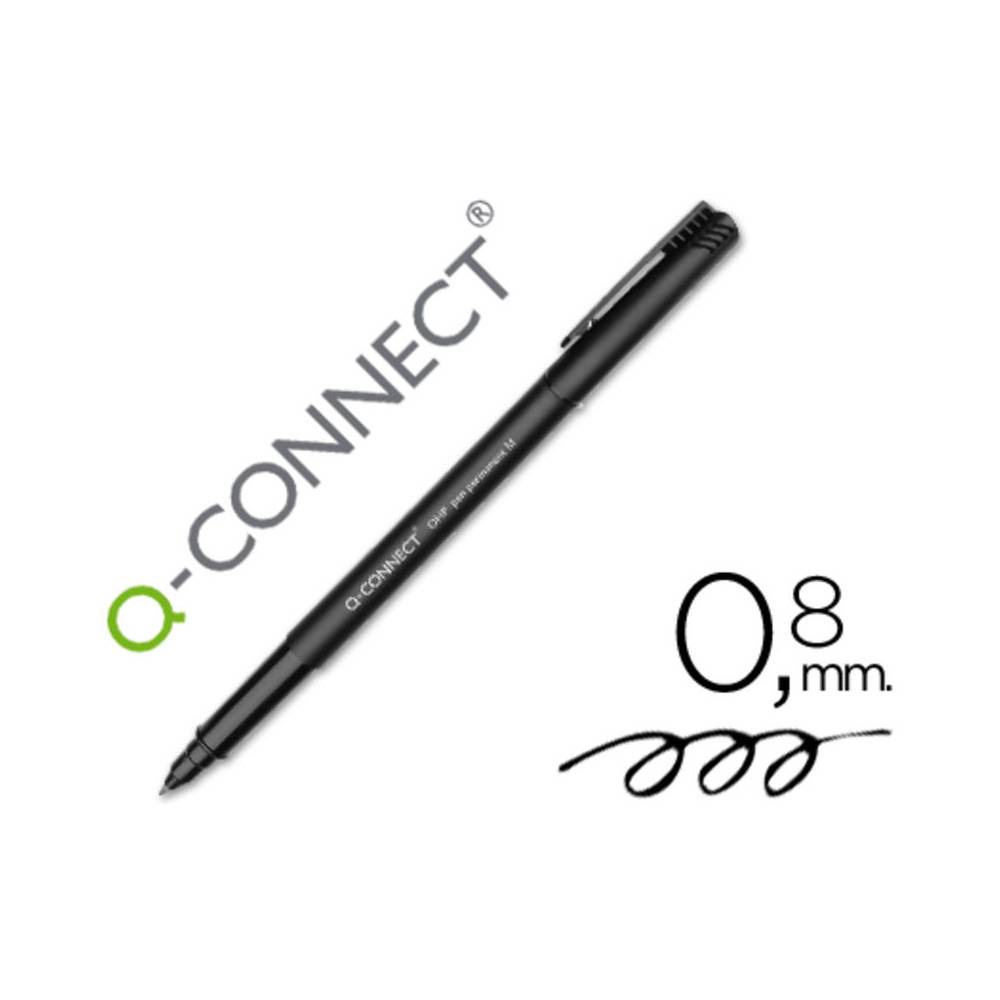 Rotulador q-connect retroproyeccion punta fibra media redonda 0.8 mm permanente negro