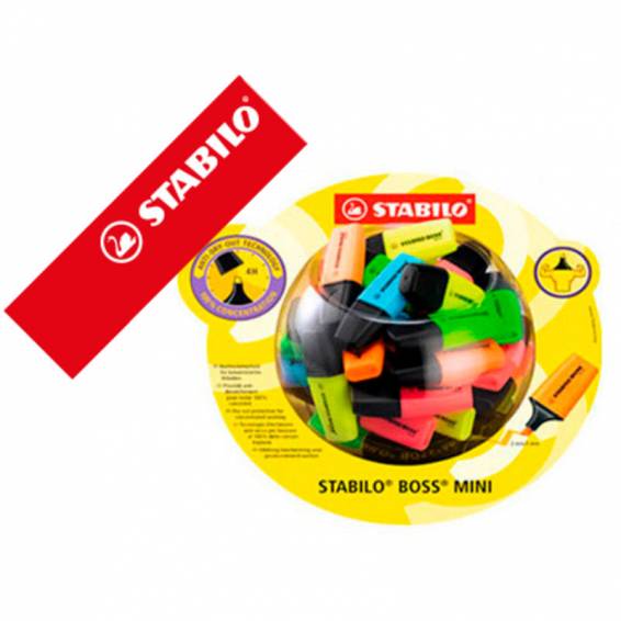 Rotulador stabilo boss mini fluorescente expositor bombonera de 50 unidades colores surtidos