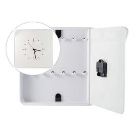 Armario plastico portallaves paperflow con reloj para 12 llaves 320x60x320 mm blanco