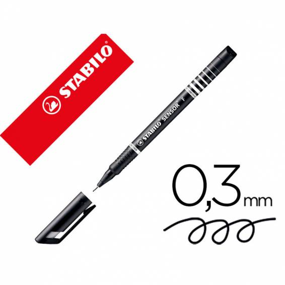 Rotulador stabilo sensor punta de fibra 0,3 mm negro