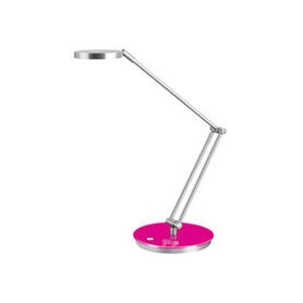 Lampara de oficina cep acero y aluminio base rosa/brazo gris metal tactil con espejo 170 mm diametro de base