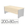 Mesa oficina rocada serie work 200x80 cm acabado ab04 aluminio/blanco