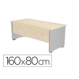 Mesa oficina rocada serie work 160x80 cm acabado ab04 aluminio/blanco