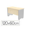 Mesa oficina rocada serie work 120x60 cm acabado ab04 aluminio/blanco
