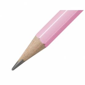 Lapices de grafito con goma stabilo swano mina 2,2 mm dureza hb rosa pastel