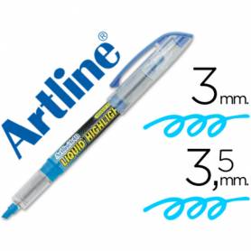 Rotulador artline fluorescente ek-640 azul punta biselada