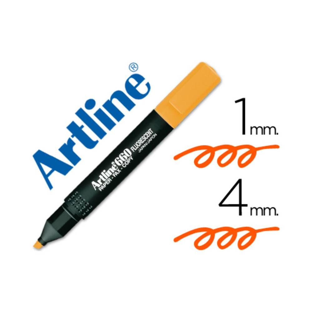 Rotulador artline fluorescente ek-660 naranja punta biselada