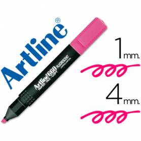 Rotulador artline fluorescente ek-660 rosa punta biselada