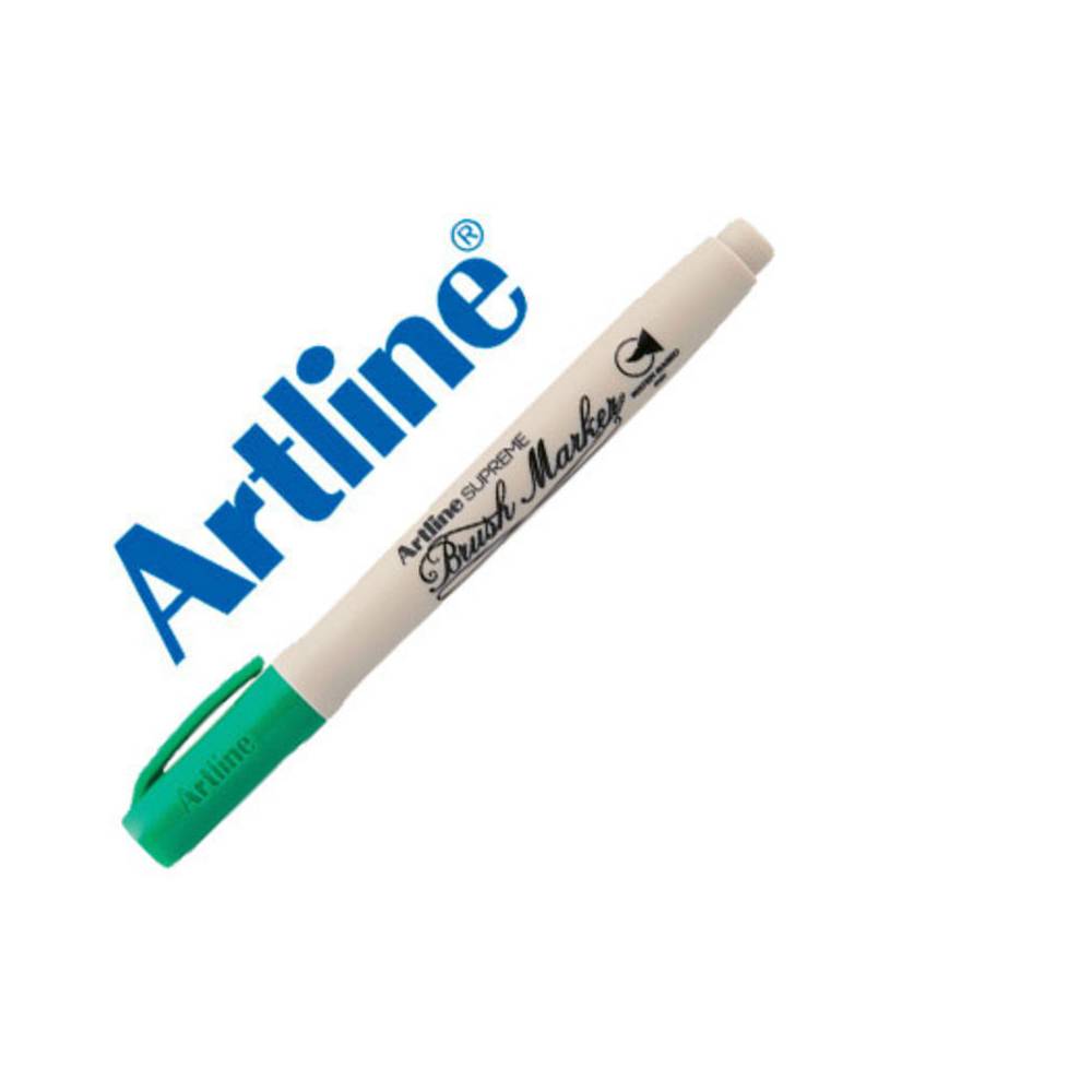 Rotulador artline supreme brush pintura base de agua punta tipo pincel trazo variable verde
