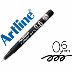 Rotulador artline calibrado micrometrico negro comic pen ek-286 punta poliacetal 0,6 mm resistente al agua