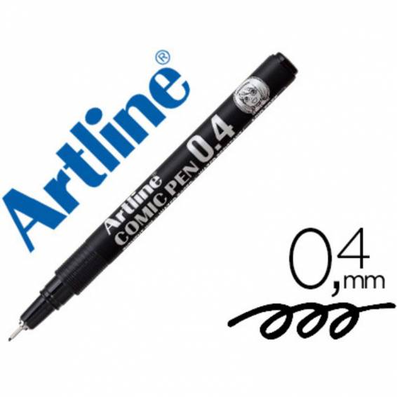 Rotulador artline calibrado micrometrico negro comic pen ek-284 punta poliacetal 0,4 mm resistente al agua