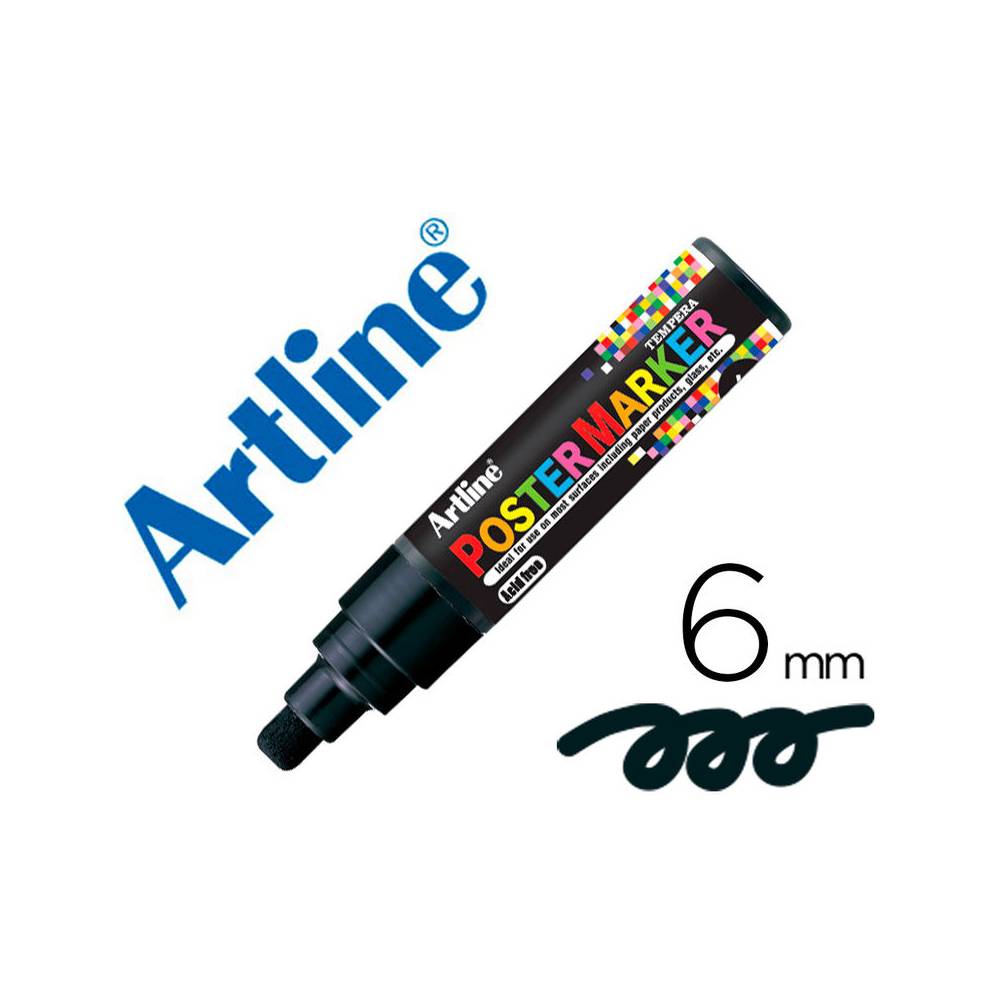 Rotulador artline poster marker epp-6-neg punta redonda 6 mm color negro