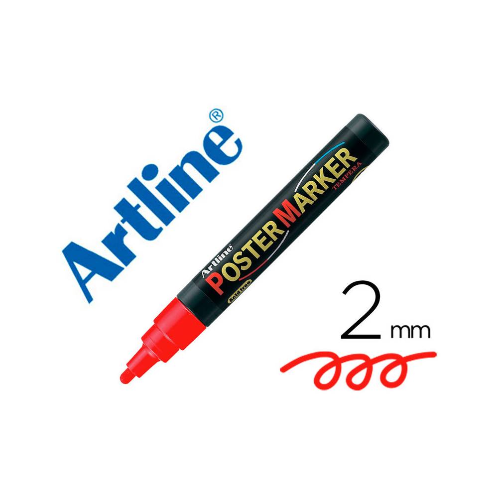 Rotulador artline poster marker epp-4-roj punta redonda 2 mm color rojo