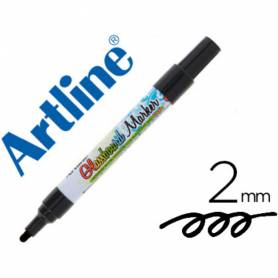 Rotulador artline glass marker especial cristal borrable en seco o humedo color negro