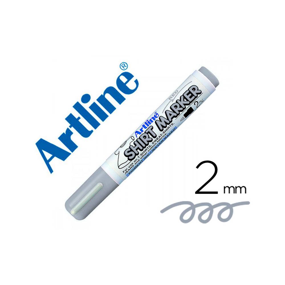 Rotulador artline camiseta ekt-2 gris punta redonda 2 mm para uso en camisetas