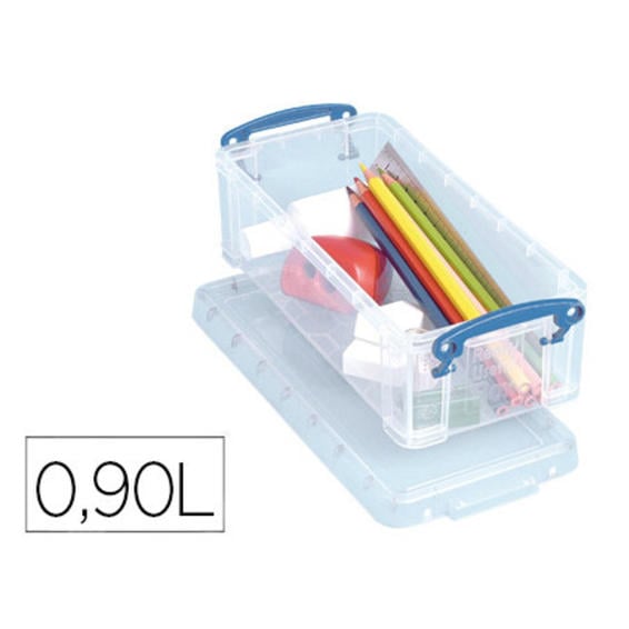 Organizador archivo 2000 plastico transparente con tapa0,9 litros 70x100x220 mm