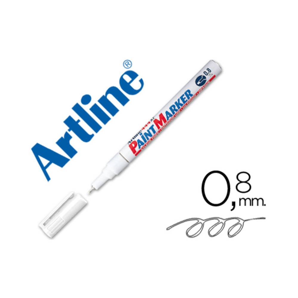 Rotulador artline marcador permanente ek-444 xf blanco punta redonda 0.8 mm metal caucho y plastico