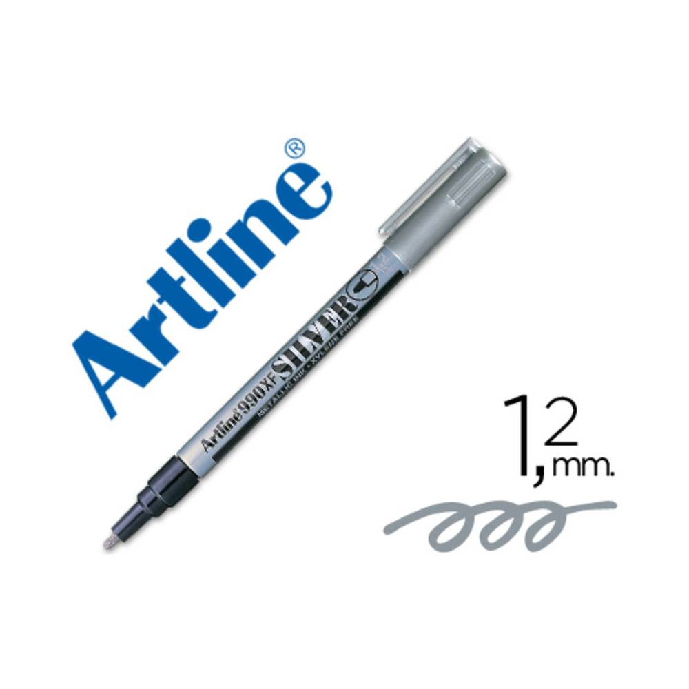Rotulador artline marcador permanente tinta metalica ek-990 plata punta redonda 1.2 mm