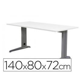 Mesa de oficina rocada metal 2001ac04 aluminio /blanco 140x80 cm