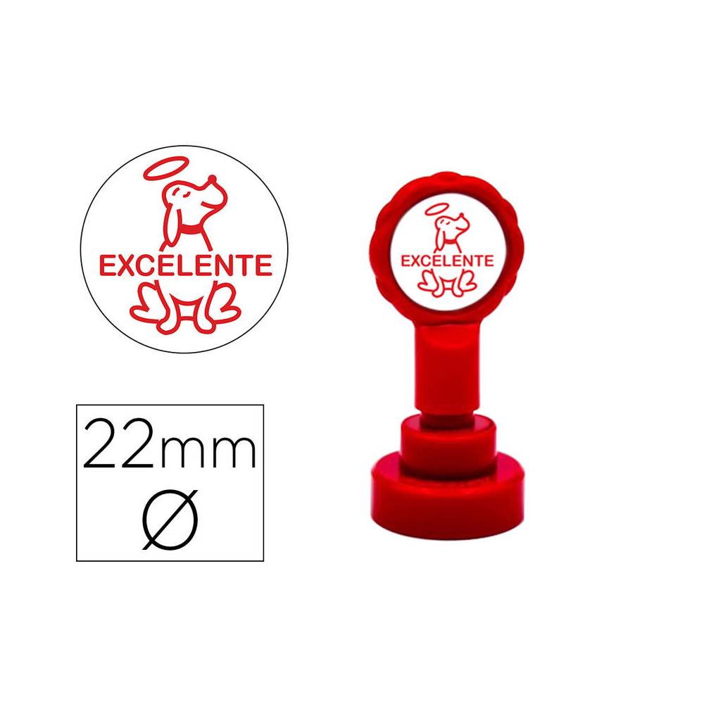 Sello artline emoticono excelente color rojo 22 mm diametro