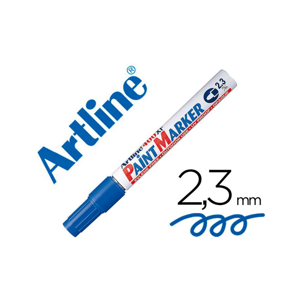 Rotulador artline marcador permanente ek-400 xf azul -punta redonda 2.3 mm -metal caucho y plastico