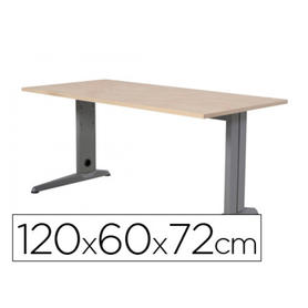 Mesa de oficina rocada metal 2000ac01 aluminio /haya 120x60 cm