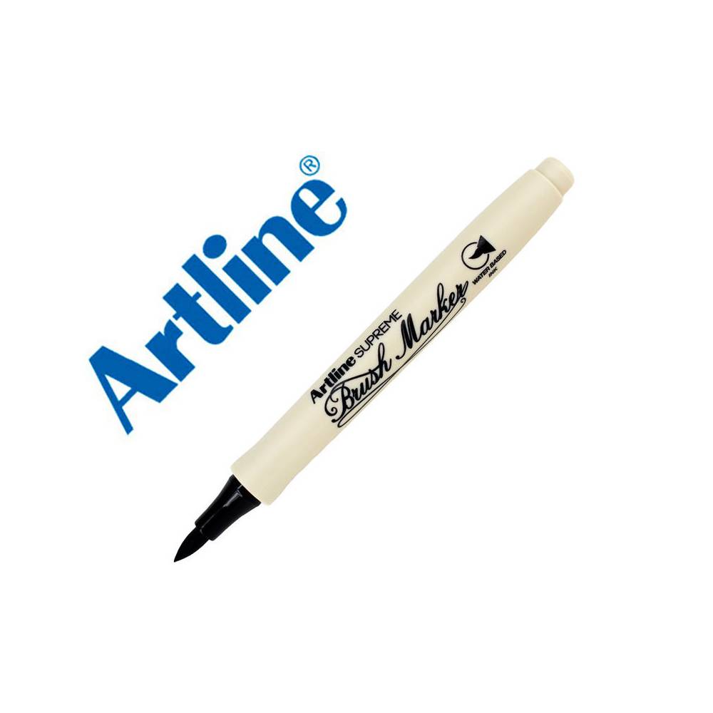 Rotulador artline supreme brush epfs pintura base de agua punta tipo pincel trazo fino negro