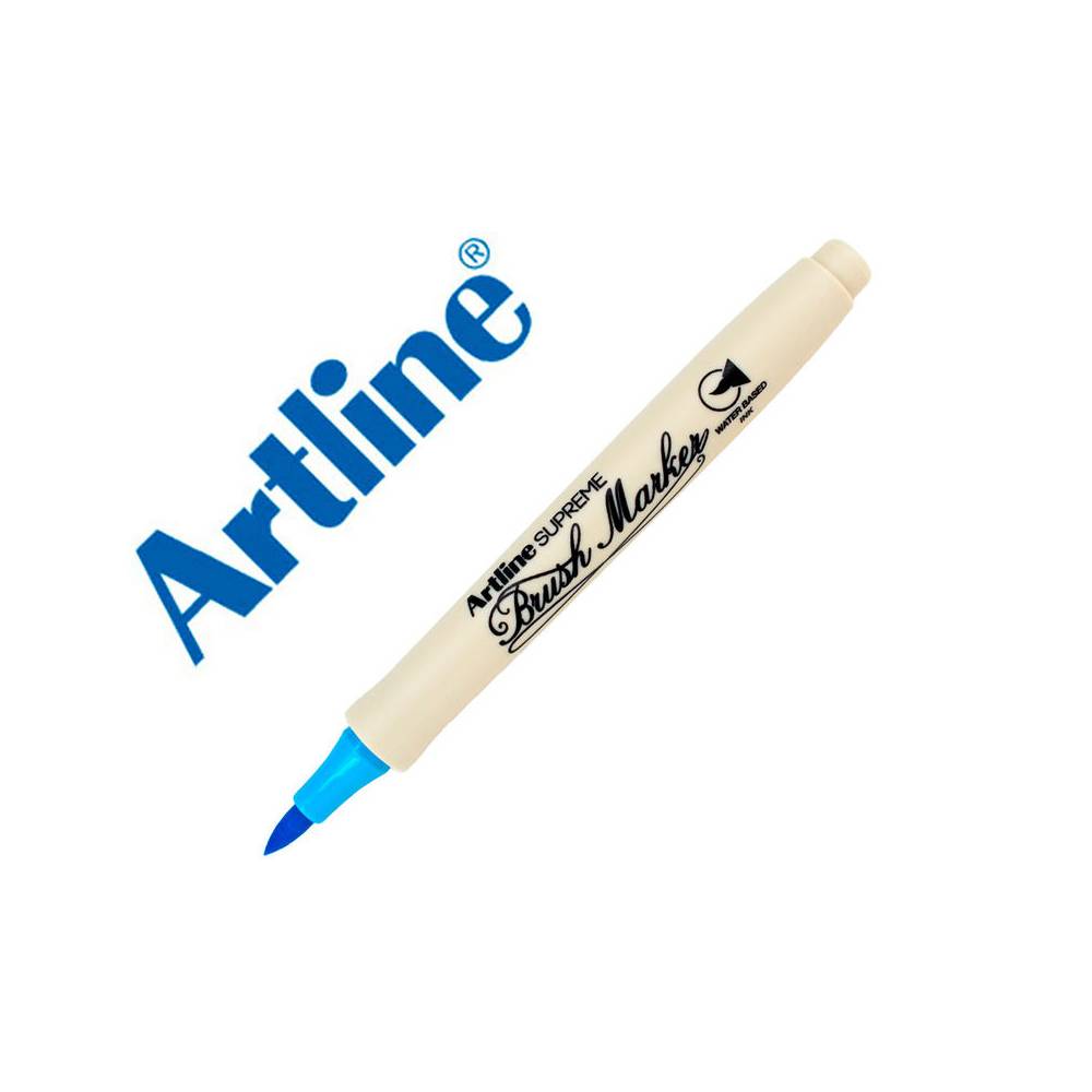Rotulador artline supreme brush epfs pintura base de agua punta tipo pincel trazo fino azul claro