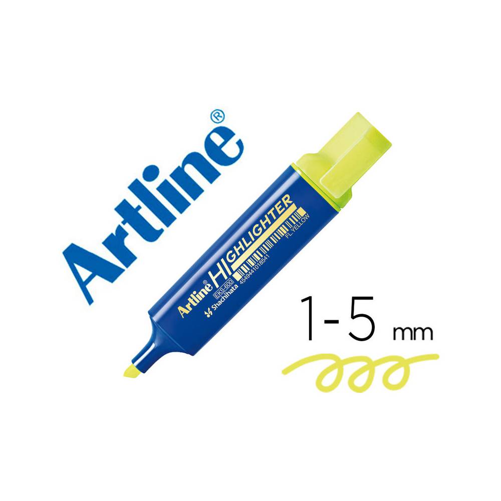 Rotulador artline fluorescente eks-600 amarillo punta biselada