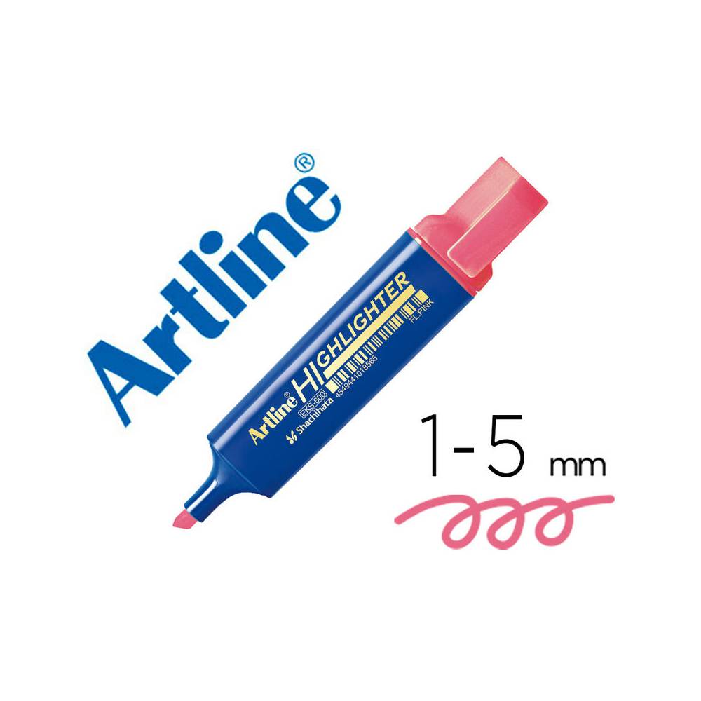 Rotulador artline fluorescente eks-600 rosa punta biselada