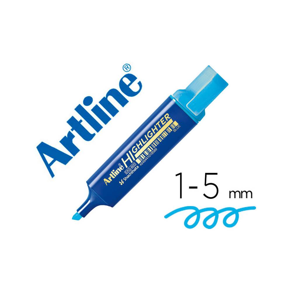 Rotulador artline fluorescente eks-600 azul punta biselada