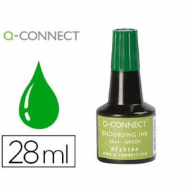 Tinta tampon q-connect verde frasco de 28 ml