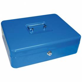 Caja caudales q-connect 12/ 300x240x90 mm azul con portamonedas
