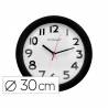 Reloj q-connect de pared plastico oficina redondo 30 cm marco negro - KF15590