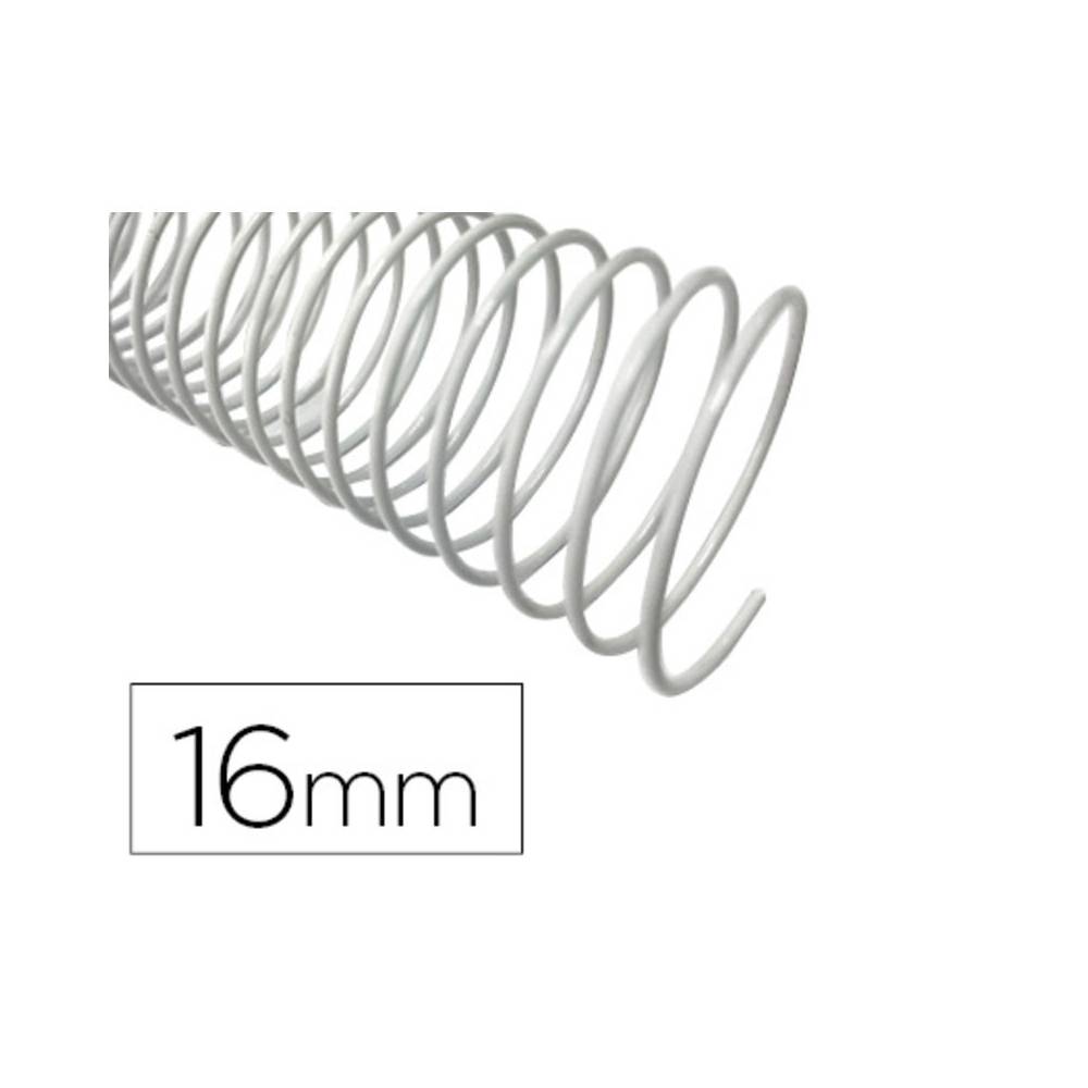 Espiral metalico q-connect blanco 64 5:1 16mm 1,2mm caja de 100 unidades
