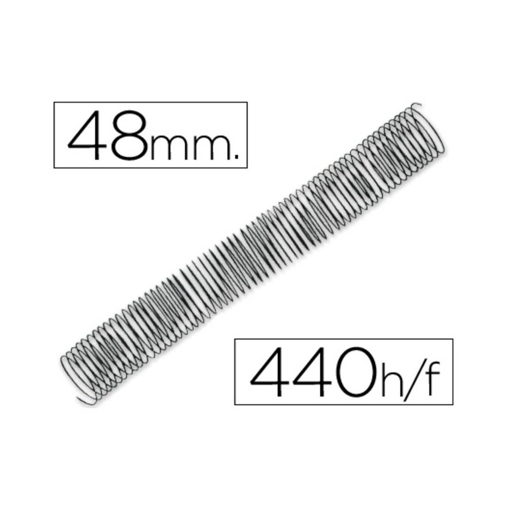 Espiral metalico q-connect 64 5:1 48mm 1,2mm caja de 25 unidades