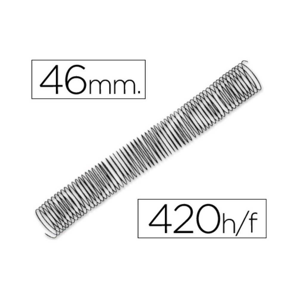 Espiral metalico q-connect 64 5:1 46mm 1,2mm caja de 25 unidades