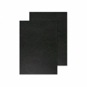 Tapa de encuadernacion q-connect carton din a4 negro simil piel 250 gr caja de 100 unidades