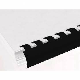 Canutillo q-connect redondo 25 mm plastico negro capacidad 225 hojas caja de 50 unidades