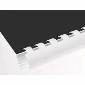 Canutillo q-connect redondo 22 mm plastico blanco capacidad 200 hojas caja de 50 unidades