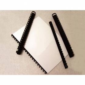 Canutillo q-connect redondo 10 mm plastico negro capacidad 95 hojas caja de 100 unidades