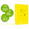 Papel color q-connect din a3 80 gr amarillo intenso paquetede 500 hojas - KF18010