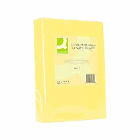 Papel color q-connect din a4 80gr amarillo paquete de 500 hojas