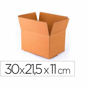 Caja para embalar q-connect fondo automatico medidas 300x215x110 mm espesor carton 3 mm