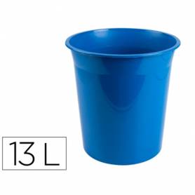 Papelera plastico q-connect azul opaco 13 litros dim. 275x285mm
