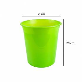 Papelera plastico q-connect verde translucido 13 litros 275x285 mm