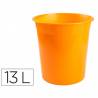 Papelera plastico q-connect naranja translucido 13 litros 275x285 mm - KF19040