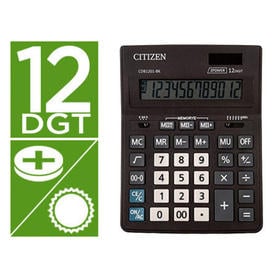 Calculadora citizen sobremesa business line eco eficiente solar y pilas 12 digitos 200x157x35 mm